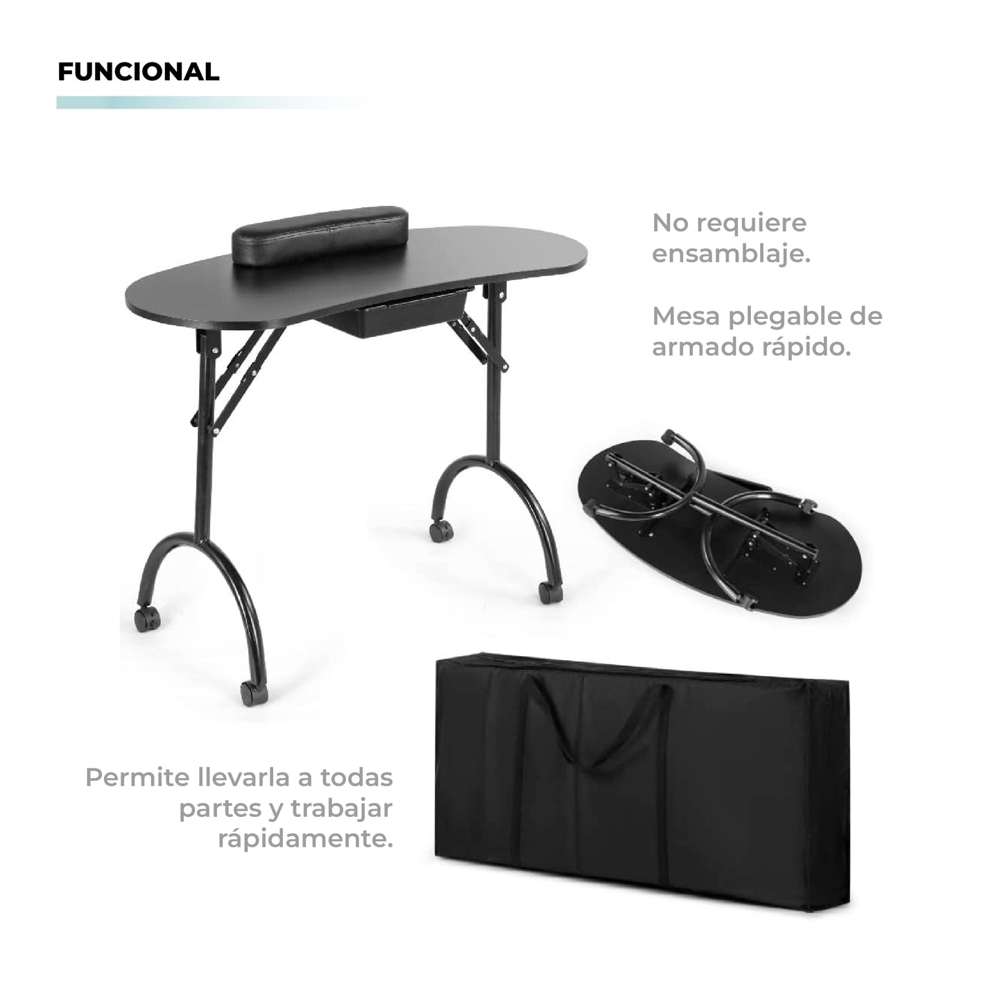 Mesa De Manicura Portátil Plegable